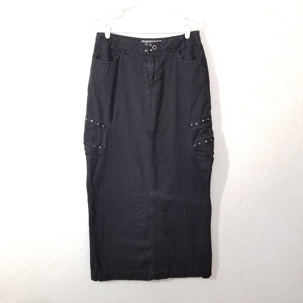 MAC GEAR Long Black Skirt  goth punk MD